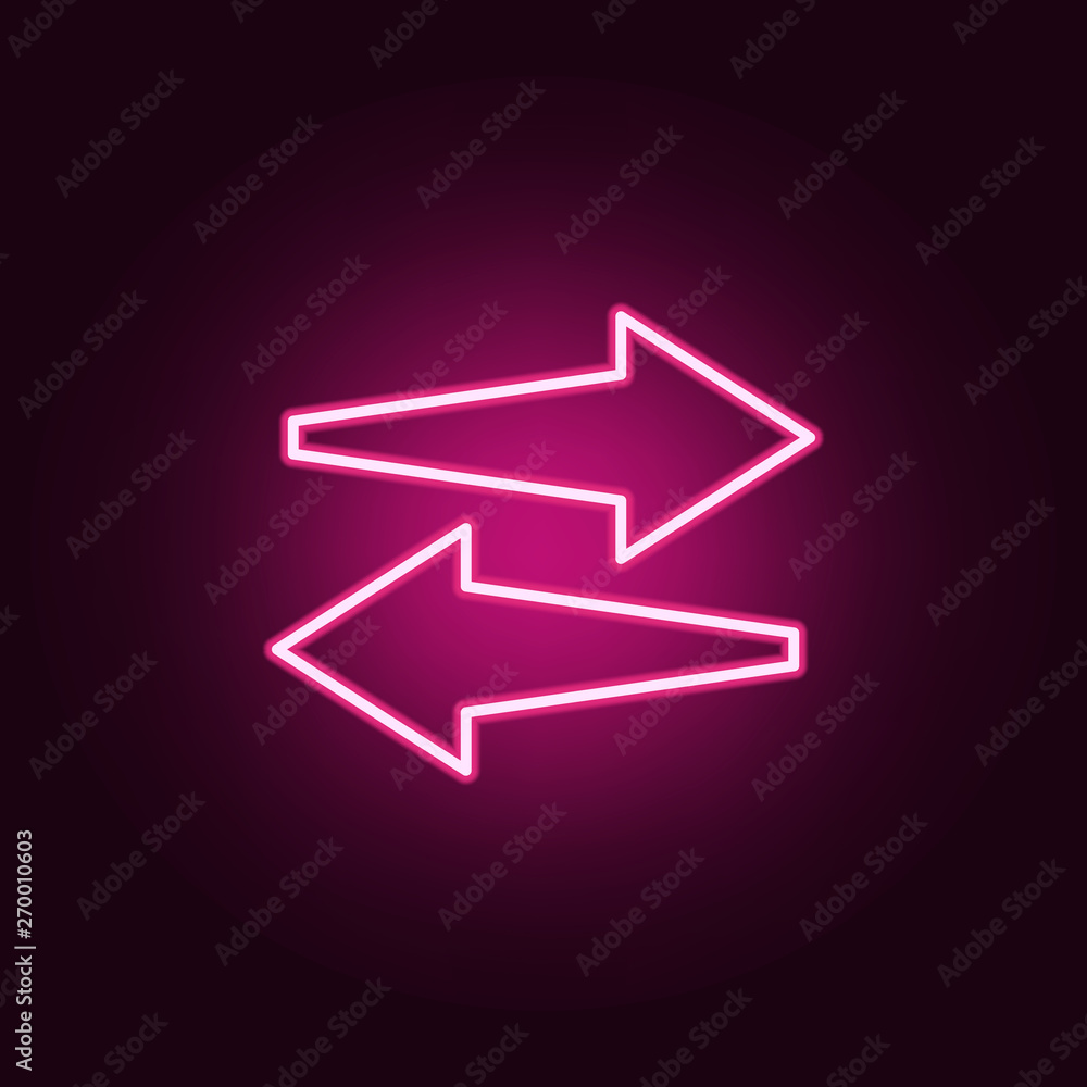 Poster arrows of different directions neon icon. elements of web set. simple icon for websites, web design,