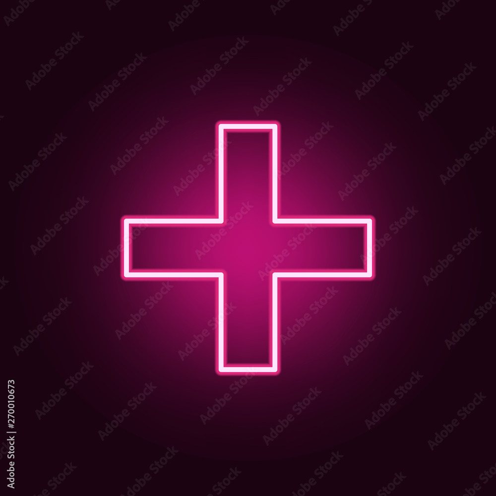 Poster summation sign neon icon. elements of web set. simple icon for websites, web design, mobile app, inf