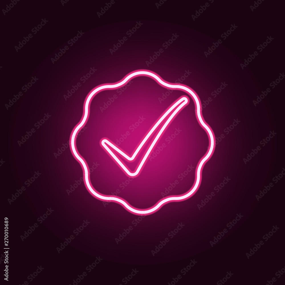 Poster sign checked in the cloud neon icon. elements of web set. simple icon for websites, web design, mobi