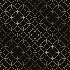 Vector geometric art deco pattern - seamless luxury gold gradient design. Rich endless ornamental background
