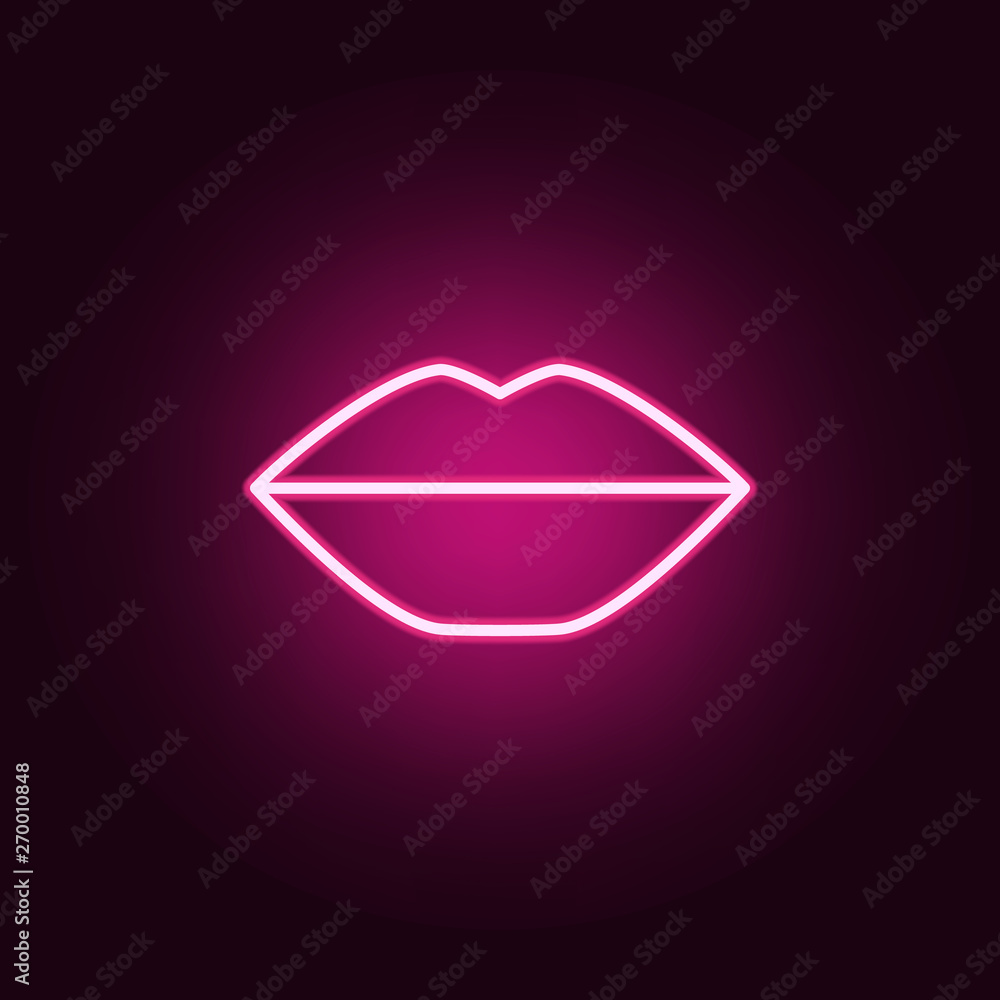 Aufkleber lips neon icon. elements of web set. simple icon for websites, web design, mobile app, info graphics