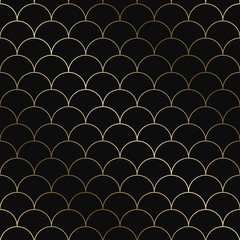 Vector stylish art deco geometric pattern - seamless luxury gold gradient design. Rich ornamental background.