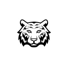 Tiger head logo black tattoo style