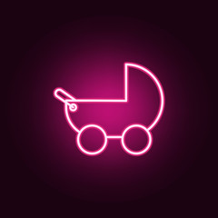 stroller neon icon. Elements of web set. Simple icon for websites, web design, mobile app, info graphics
