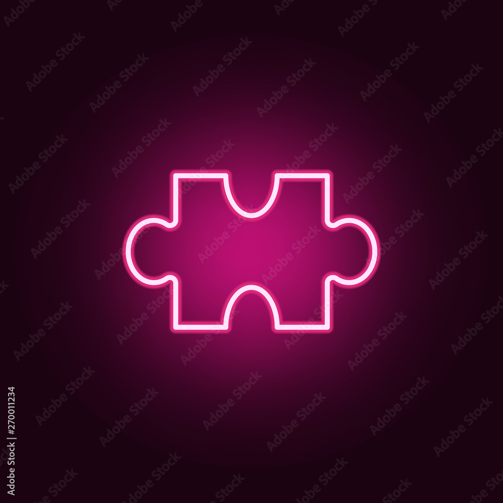 Poster puzzle neon icon. elements of web set. simple icon for websites, web design, mobile app, info graphi