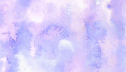 Smeared gentle ink effect violet gradient water color artistic brush painted stain background. Paper textured retro purple abstract watercolor illustration for aquarelle card design, vintage template