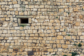 detail ancient town wall of Ostuni, Italy