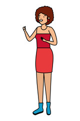 beautiful circus woman character vector illustration