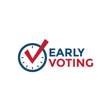 Early Voting Icon With Vote, Icon, And Patriotic Symbolism And Colors