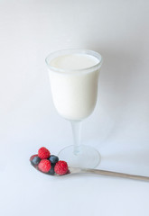 Fresh homemade yogurt with berries