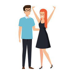 young couple lovers avatars characters