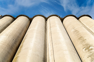 Several Silos farm agriculture tank with cloudy sky © bennian_1
