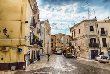 Fototapeta na wymiar Piazza dell'Odegitria in old center of Bari, Italy