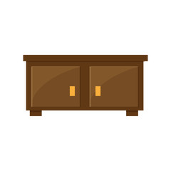 Vector illustration of nightstand, flat icon.
