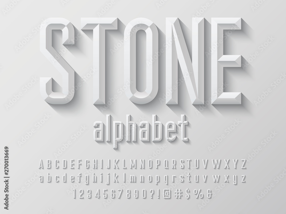 Poster chisel style alphabet design with uppercase, lowercase, number and symbols