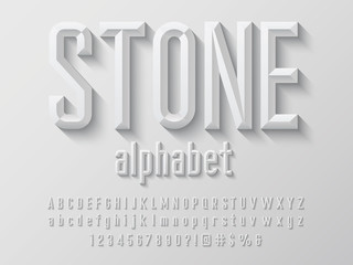 Fototapeta na wymiar Chisel style alphabet design with uppercase, lowercase, number and symbols