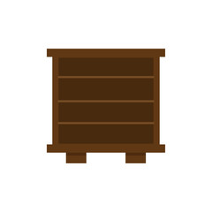 Vector illustration of nightstand, flat icon.