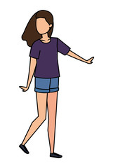 cute young woman avatar character