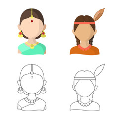 Vector illustration of imitator and resident logo. Set of imitator and culture stock symbol for web.