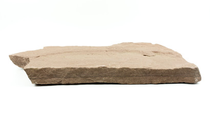 Stone mountain isolated on white background, construction work decorate large buildings, Blank for design.