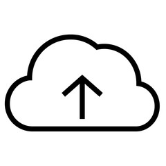 thin line sharp vector icon / cloud computing (upload)