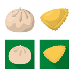 Isolated object of products  and cooking icon. Set of products  and appetizer stock symbol for web.