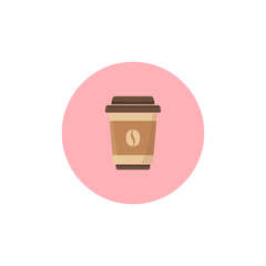 Cute coffee cup icon flat design vector