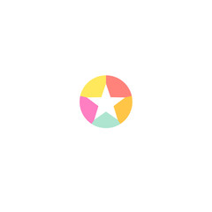 Colorful star logo flat design