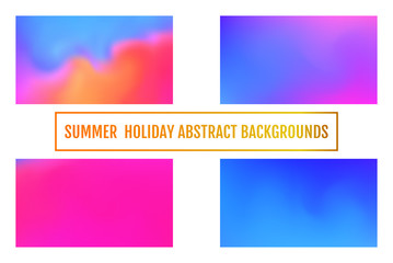 Set of Modern colorful flow poster. Summer holiday banner, abstract background