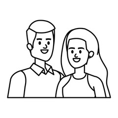 business couple avatars characters vector illustration