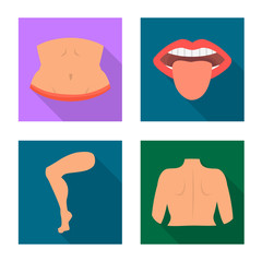 Vector illustration of body and part logo. Collection of body and anatomy stock symbol for web.