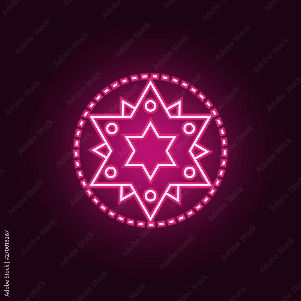 Aufkleber star neon icon. elements of web set. simple icon for websites, web design, mobile app, info graphics