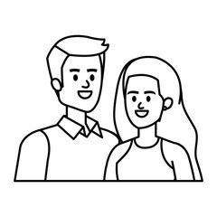 business couple avatars characters vector illustration