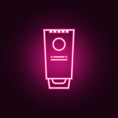 a tube of shampoo neon icon. Elements of web set. Simple icon for websites, web design, mobile app, info graphics