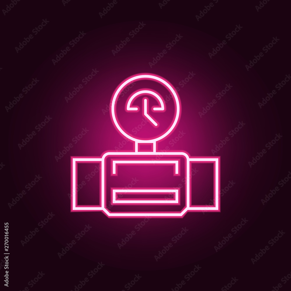 Poster pipe pressure index neon icon. elements of web set. simple icon for websites, web design, mobile app