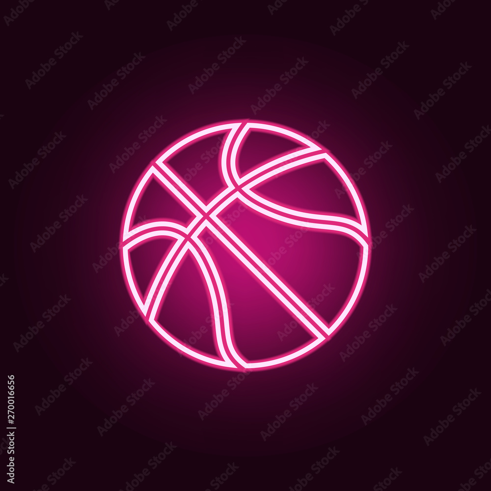 Poster basketball neon icon. elements of web set. simple icon for websites, web design, mobile app, info gr