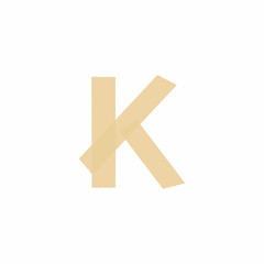 Obraz premium Vector Tape Logo Letter K