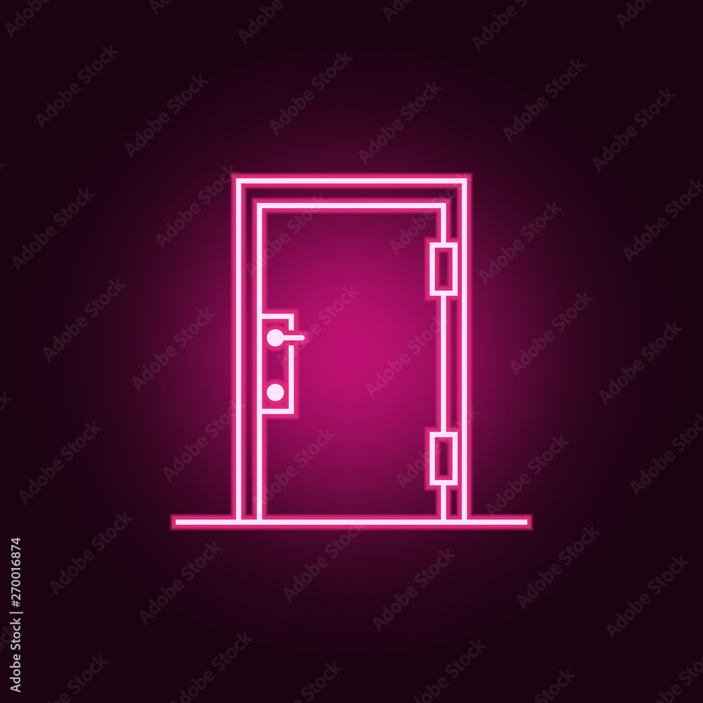Poster door neon icon. elements of web set. simple icon for websites, web design, mobile app, info graphics