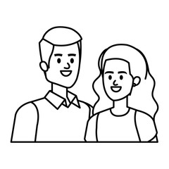 Obraz na płótnie Canvas business couple avatars characters vector illustration