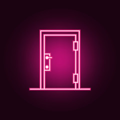 Door neon icon. Elements of web set. Simple icon for websites, web design, mobile app, info graphics