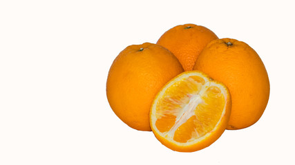 Yellow oranges that cut the ground, made the background white.