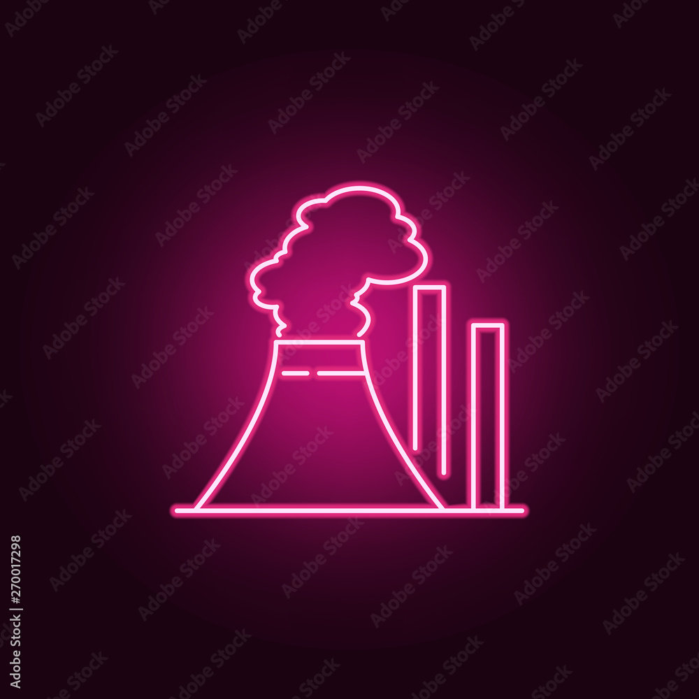 Poster thermal power plant neon icon. elements of web set. simple icon for websites, web design, mobile app
