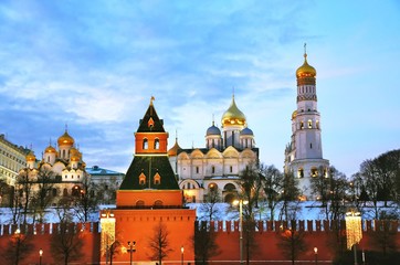 Fototapeta premium Architecture of Moscow Kremlin. Color photo.