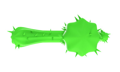 3d illustration of a cartoon cactus on a white background