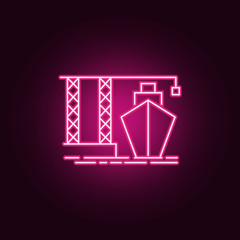 ship loading neon icon. Elements of web set. Simple icon for websites, web design, mobile app, info graphics