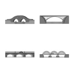 Vector illustration of design and construct symbol. Set of design and bridge stock symbol for web.