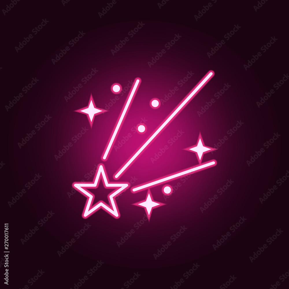 Poster starfall neon icon. elements of web set. simple icon for websites, web design, mobile app, info grap