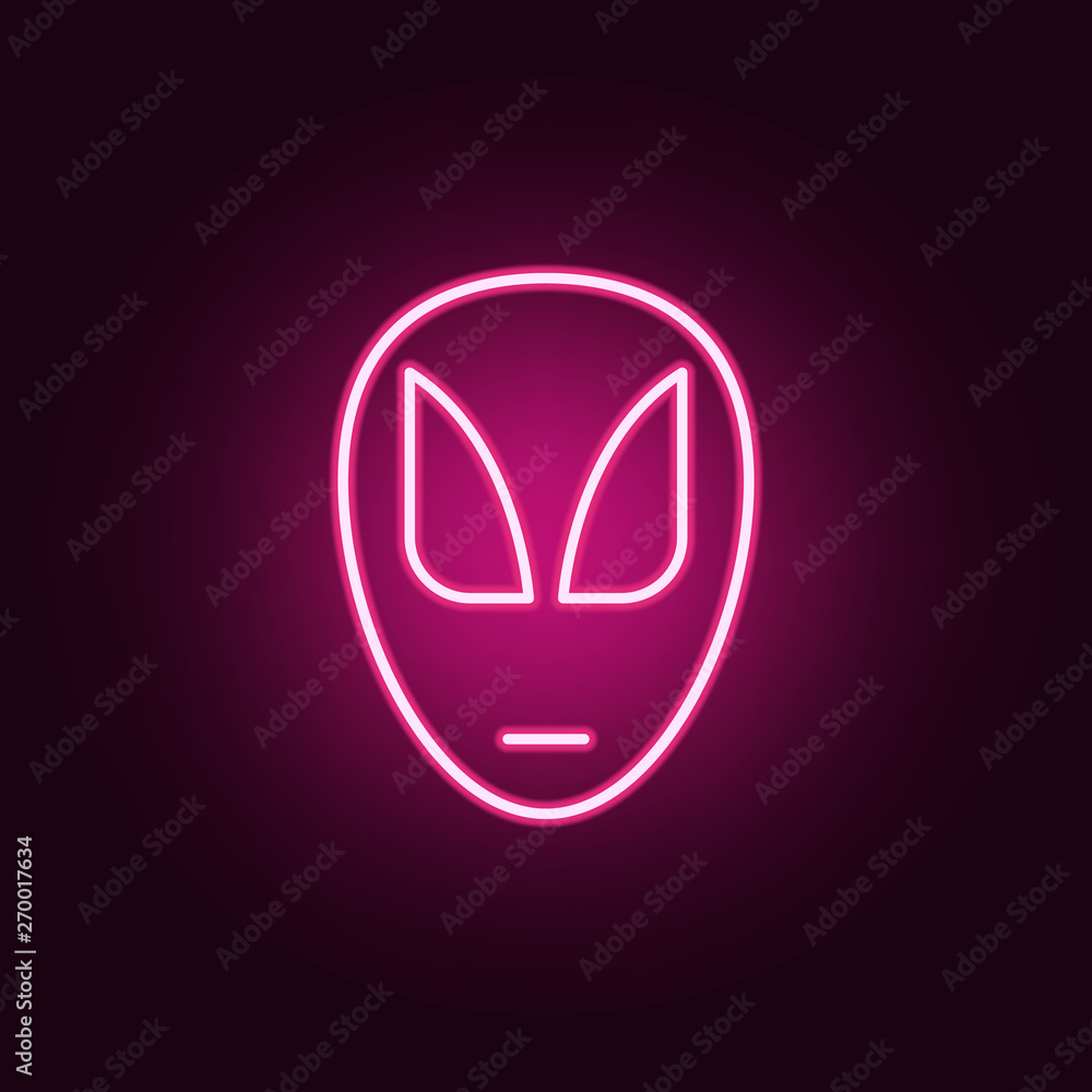 Poster superhero mask neon icon. elements of web set. simple icon for websites, web design, mobile app, inf