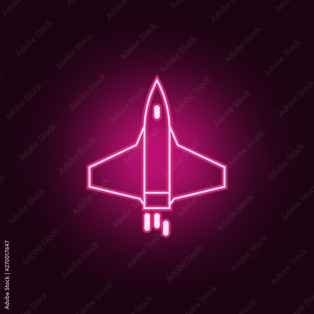 Poster aircraft neon icon. elements of web set. simple icon for websites, web design, mobile app, info grap