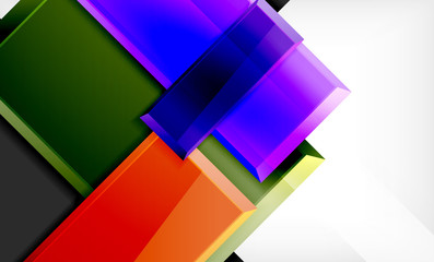 Bright colorful square shape blocks geometrical background